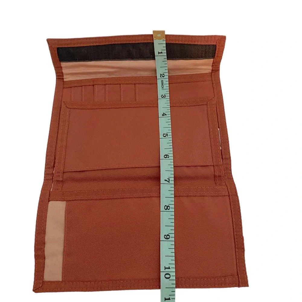 Rolfs Vintage Brown Orange Gray Aztec Design Bifold Hook & Loop Wallet, Unisex